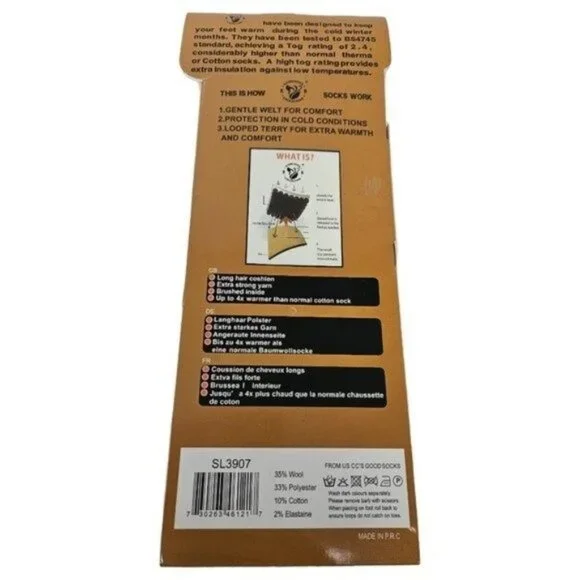 Women Merino Lamb Wool Socks, FUR LINED Very Warm Boots Marled Socks 6-Pairs NEW - Picture 5 of 5